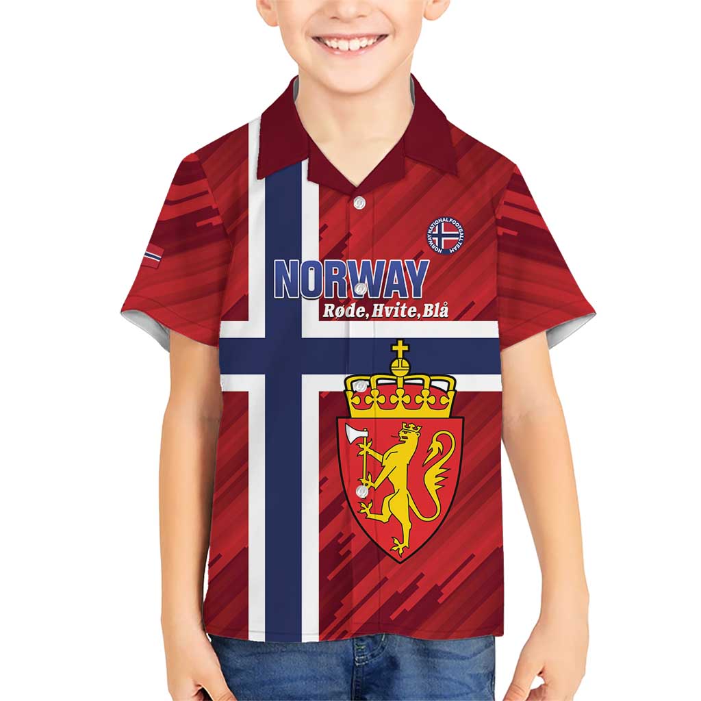 Custom Norway Football Kid Hawaiian Shirt Come On Kongeriket Norge