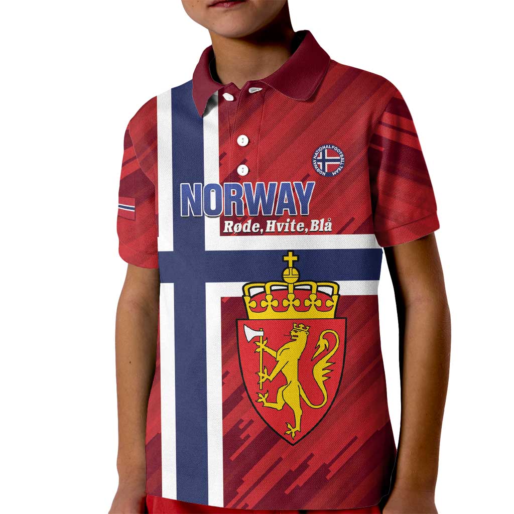 Custom Norway Football Kid Polo Shirt Come On Kongeriket Norge