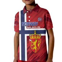 Custom Norway Football Kid Polo Shirt Come On Kongeriket Norge