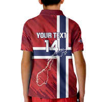 Custom Norway Football Kid Polo Shirt Come On Kongeriket Norge