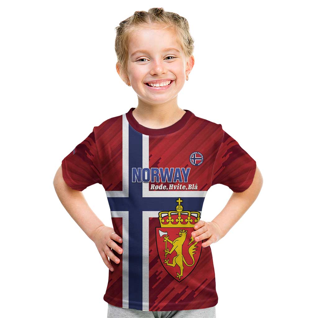 Custom Norway Football Kid T Shirt Come On Kongeriket Norge