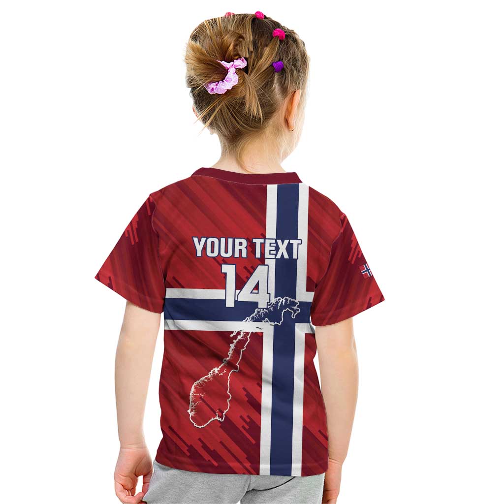 Custom Norway Football Kid T Shirt Come On Kongeriket Norge