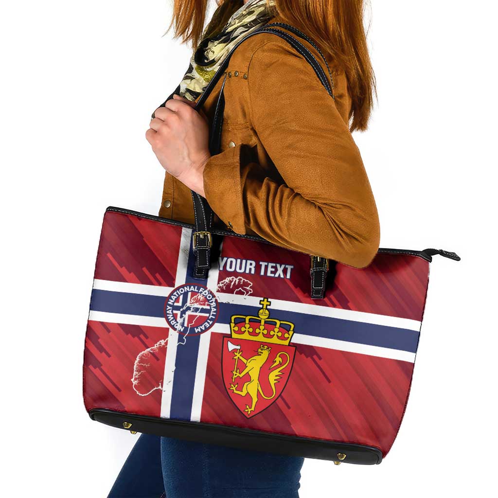 Custom Norway Football Leather Tote Bag Come On Kongeriket Norge