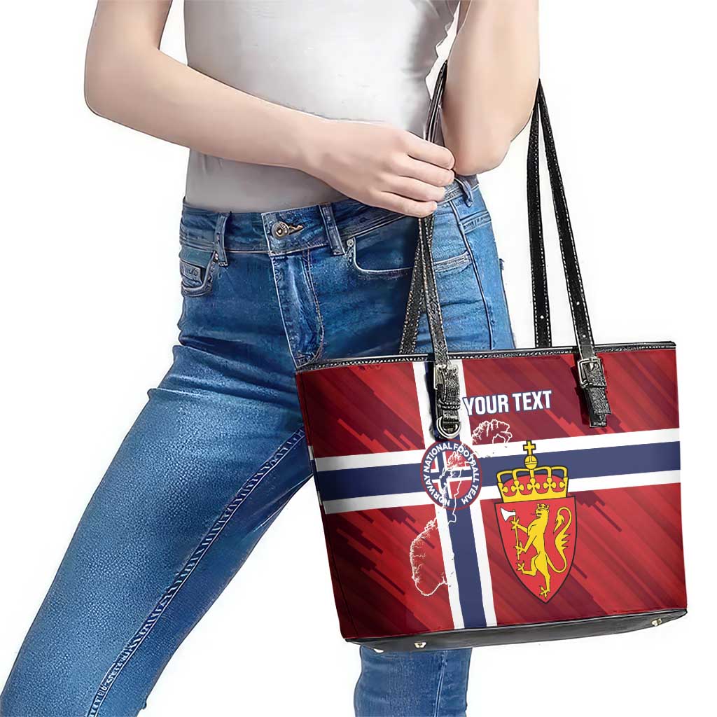 Custom Norway Football Leather Tote Bag Come On Kongeriket Norge