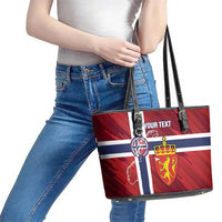 Custom Norway Football Leather Tote Bag Come On Kongeriket Norge