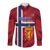 Custom Norway Football Long Sleeve Button Shirt Come On Kongeriket Norge