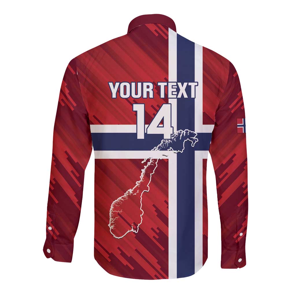 Custom Norway Football Long Sleeve Button Shirt Come On Kongeriket Norge