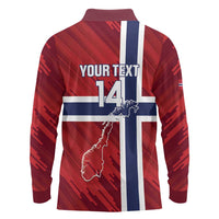 Custom Norway Football Long Sleeve Polo Shirt Come On Kongeriket Norge