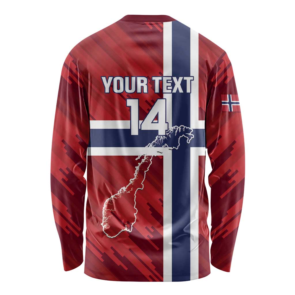 Custom Norway Football Long Sleeve Shirt Come On Kongeriket Norge