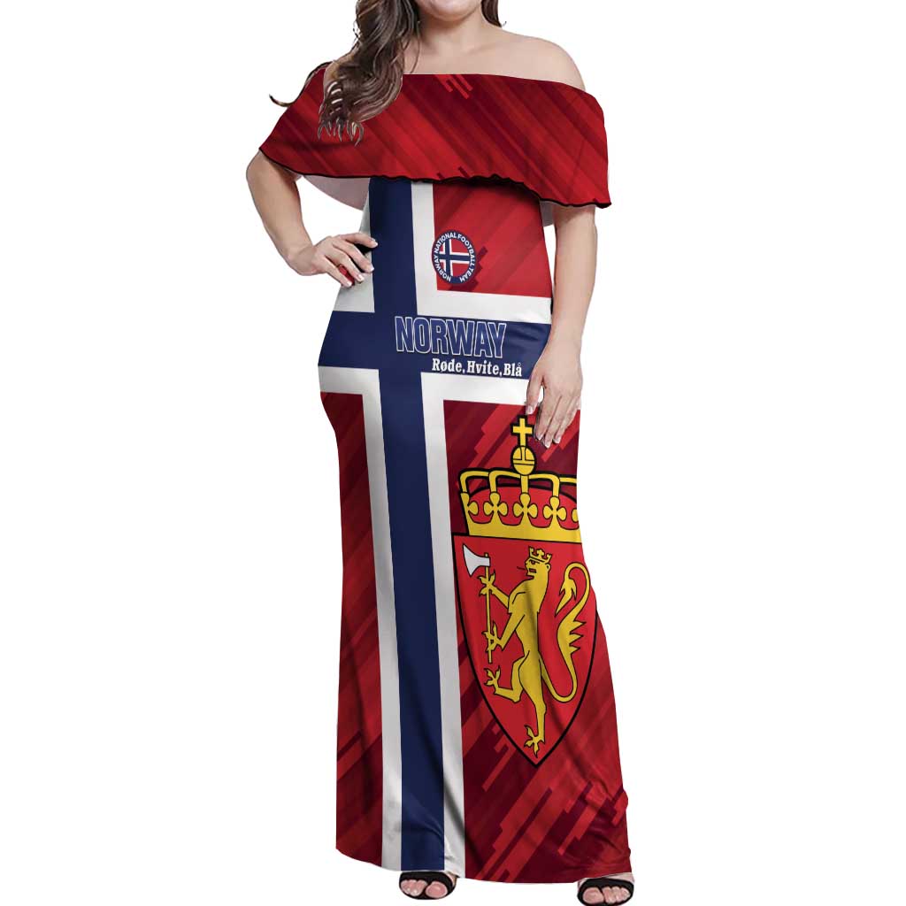 Custom Norway Football Off Shoulder Maxi Dress Come On Kongeriket Norge