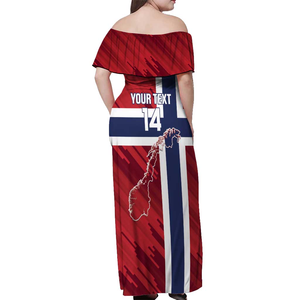 Custom Norway Football Off Shoulder Maxi Dress Come On Kongeriket Norge