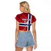 Custom Norway Football Raglan Cropped T Shirt Come On Kongeriket Norge