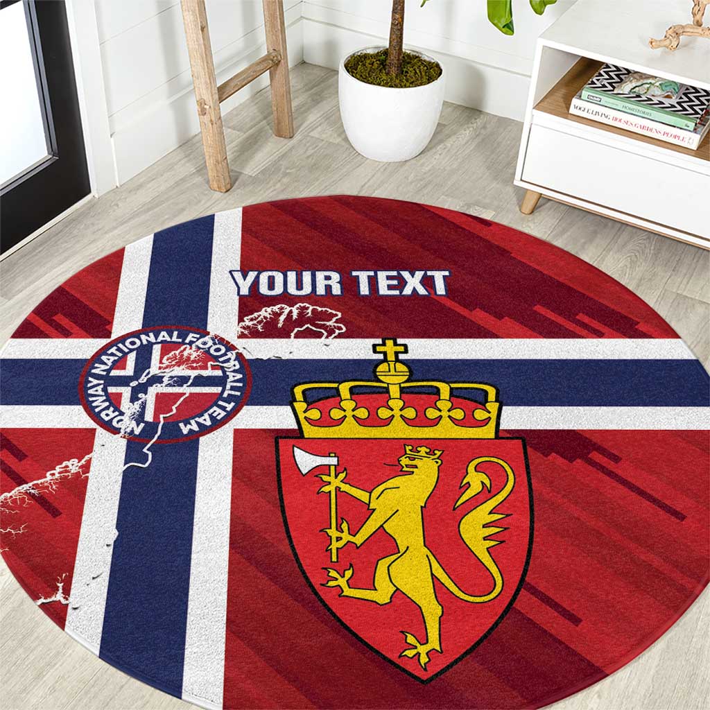 Custom Norway Football Round Carpet Come On Kongeriket Norge