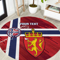 Custom Norway Football Round Carpet Come On Kongeriket Norge