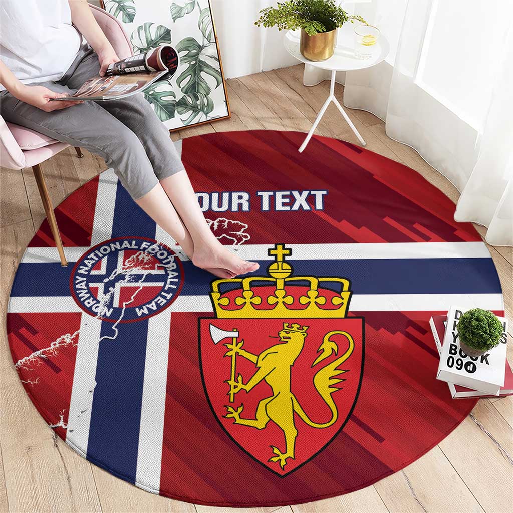 Custom Norway Football Round Carpet Come On Kongeriket Norge