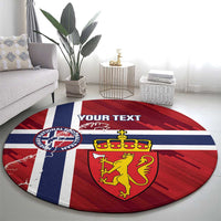 Custom Norway Football Round Carpet Come On Kongeriket Norge