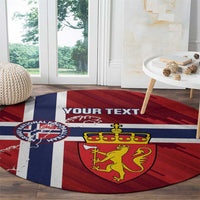 Custom Norway Football Round Carpet Come On Kongeriket Norge