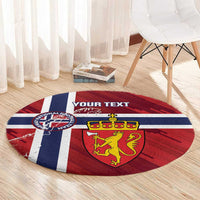 Custom Norway Football Round Carpet Come On Kongeriket Norge