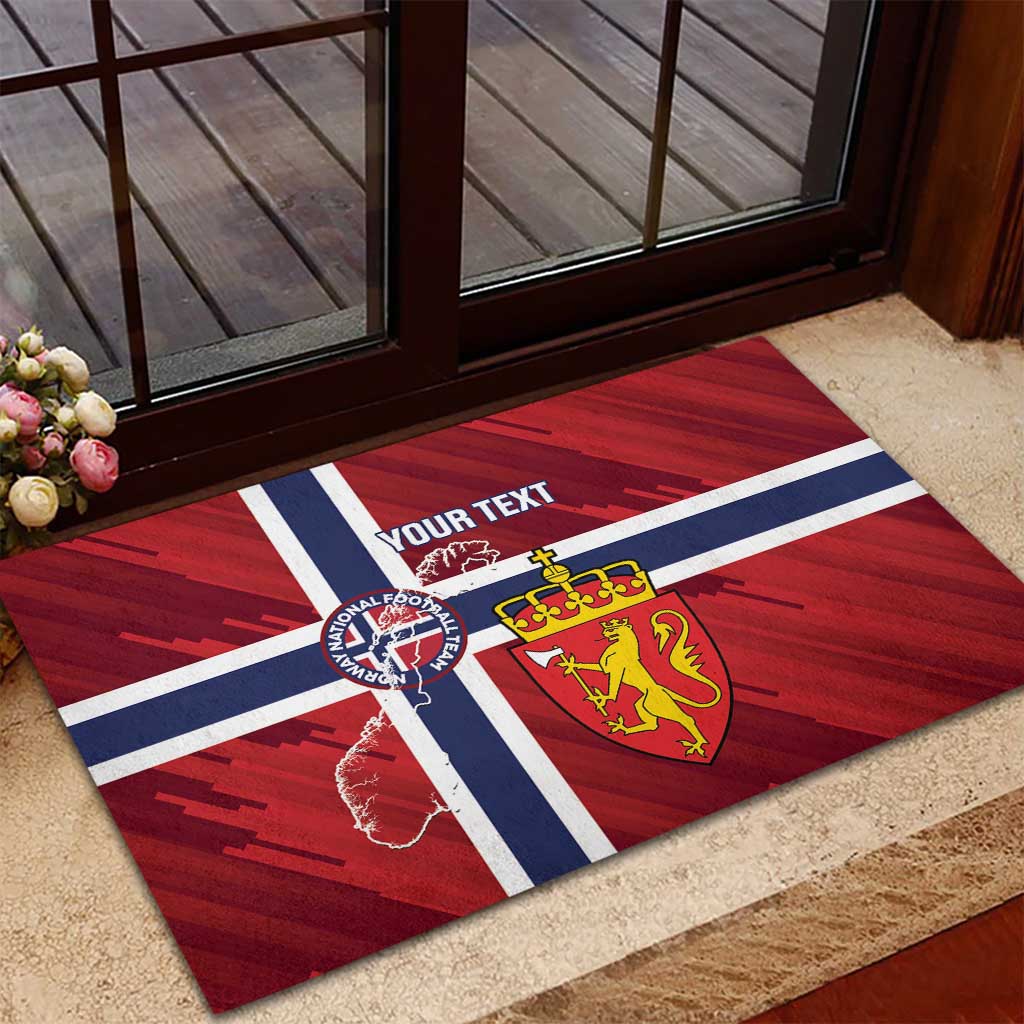 Custom Norway Football Rubber Doormat Come On Kongeriket Norge