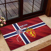 Custom Norway Football Rubber Doormat Come On Kongeriket Norge