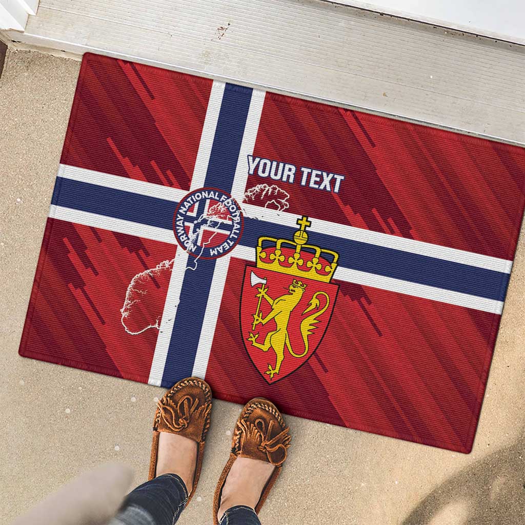 Custom Norway Football Rubber Doormat Come On Kongeriket Norge