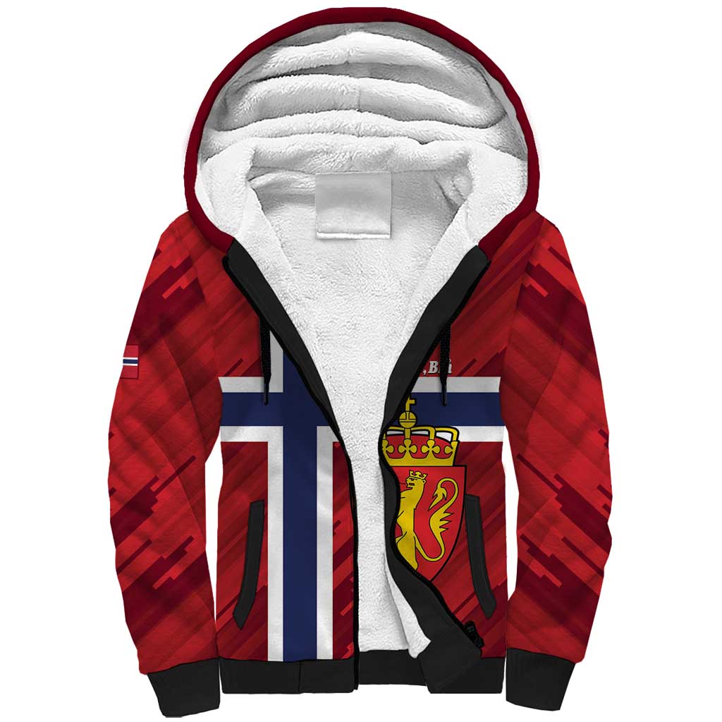 Custom Norway Football Sherpa Hoodie Come On Kongeriket Norge