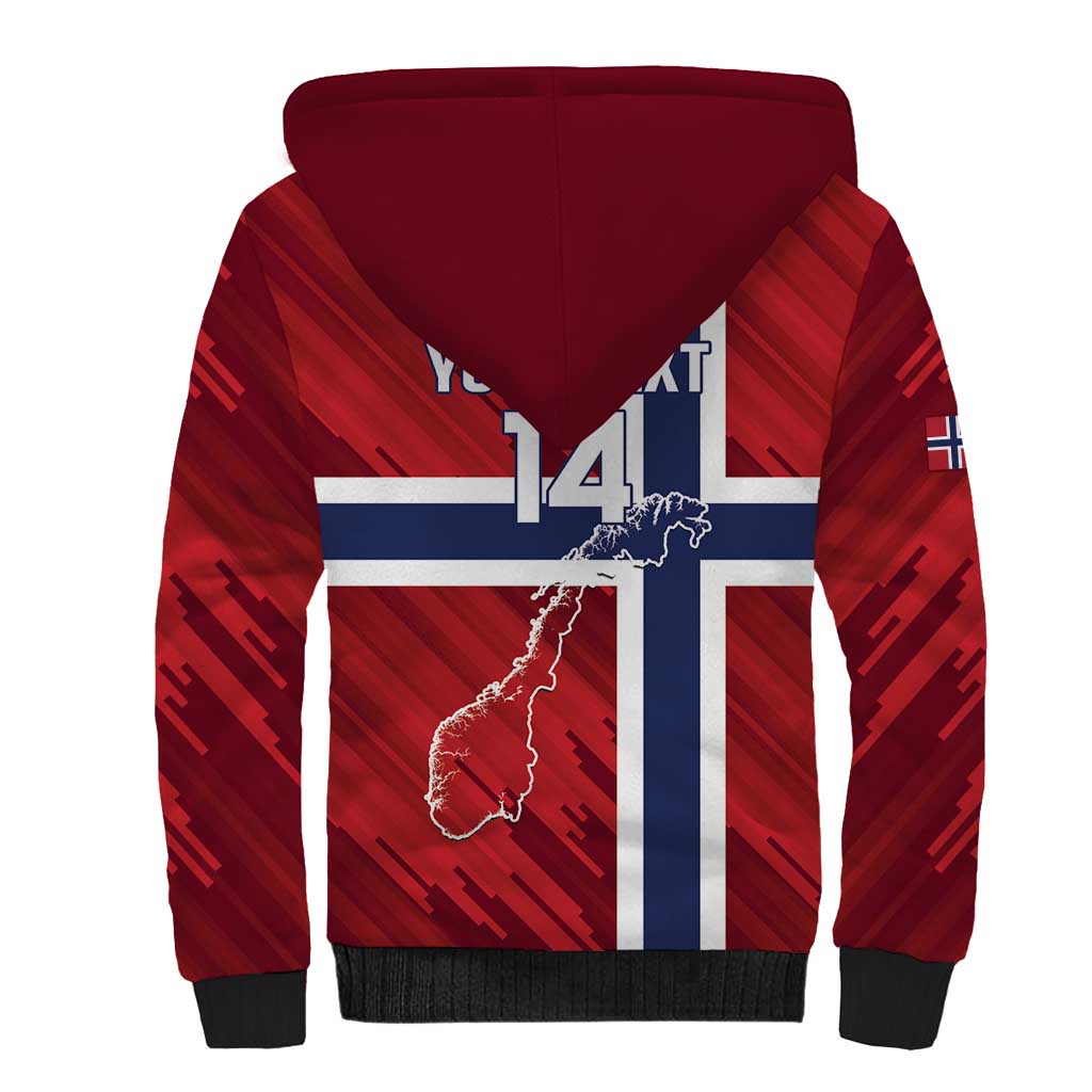 Custom Norway Football Sherpa Hoodie Come On Kongeriket Norge
