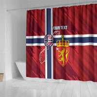 Custom Norway Football Shower Curtain Come On Kongeriket Norge