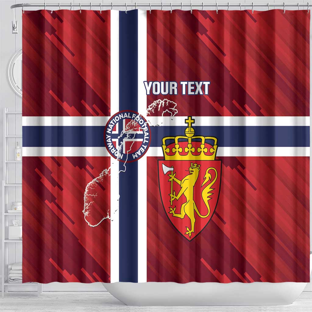 Custom Norway Football Shower Curtain Come On Kongeriket Norge