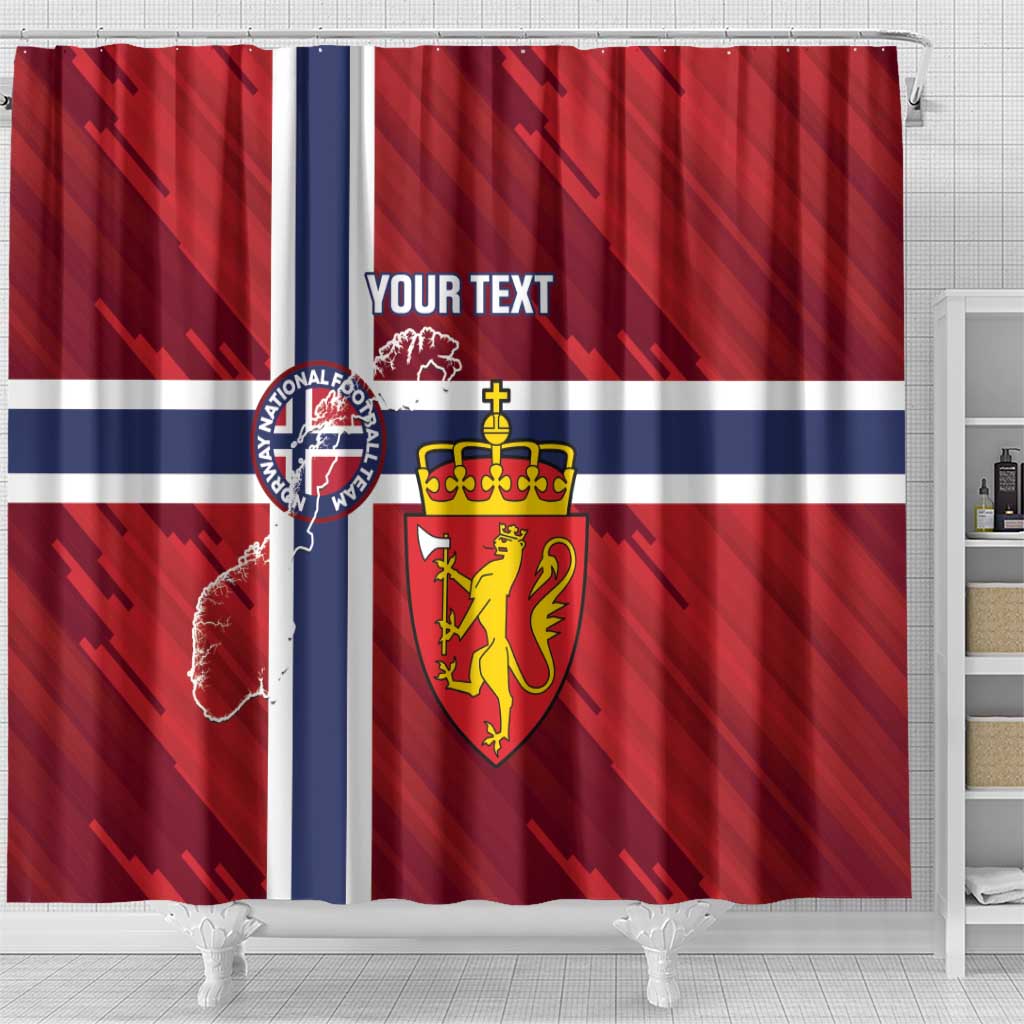 Custom Norway Football Shower Curtain Come On Kongeriket Norge