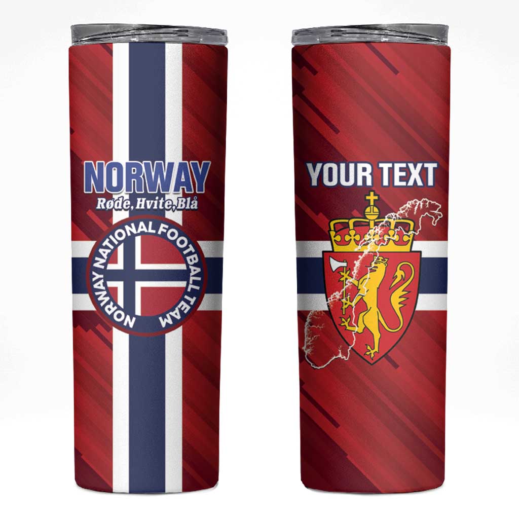 Custom Norway Football Skinny Tumbler Come On Kongeriket Norge