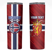 Custom Norway Football Skinny Tumbler Come On Kongeriket Norge