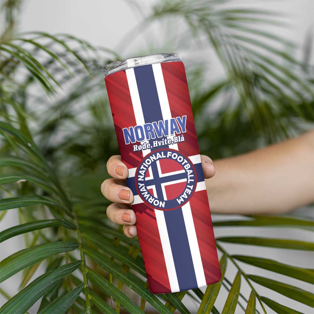 Custom Norway Football Skinny Tumbler Come On Kongeriket Norge