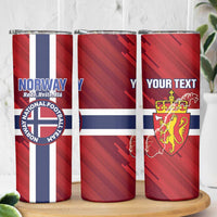 Custom Norway Football Skinny Tumbler Come On Kongeriket Norge