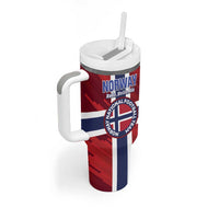 Custom Norway Football Tumbler With Handle Come On Kongeriket Norge