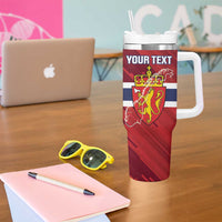 Custom Norway Football Tumbler With Handle Come On Kongeriket Norge