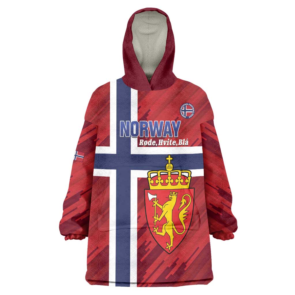 Custom Norway Football Wearable Blanket Hoodie Come On Kongeriket Norge