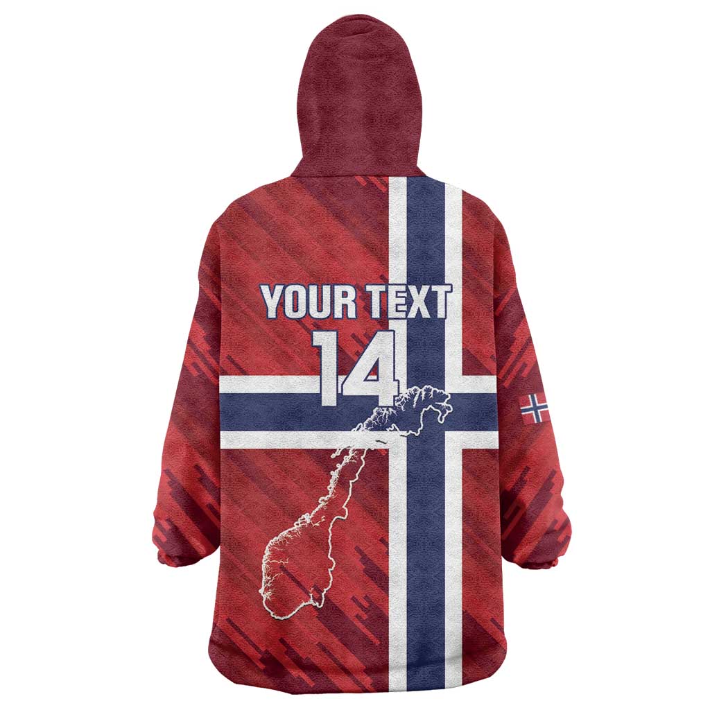 Custom Norway Football Wearable Blanket Hoodie Come On Kongeriket Norge