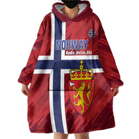 Custom Norway Football Wearable Blanket Hoodie Come On Kongeriket Norge