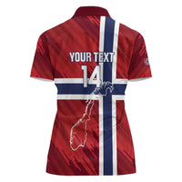 Custom Norway Football Women Polo Shirt Come On Kongeriket Norge