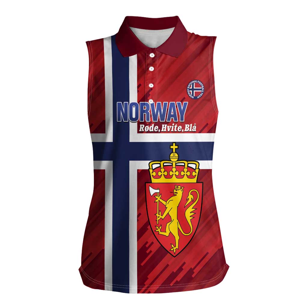 Custom Norway Football Women Sleeveless Polo Shirt Come On Kongeriket Norge
