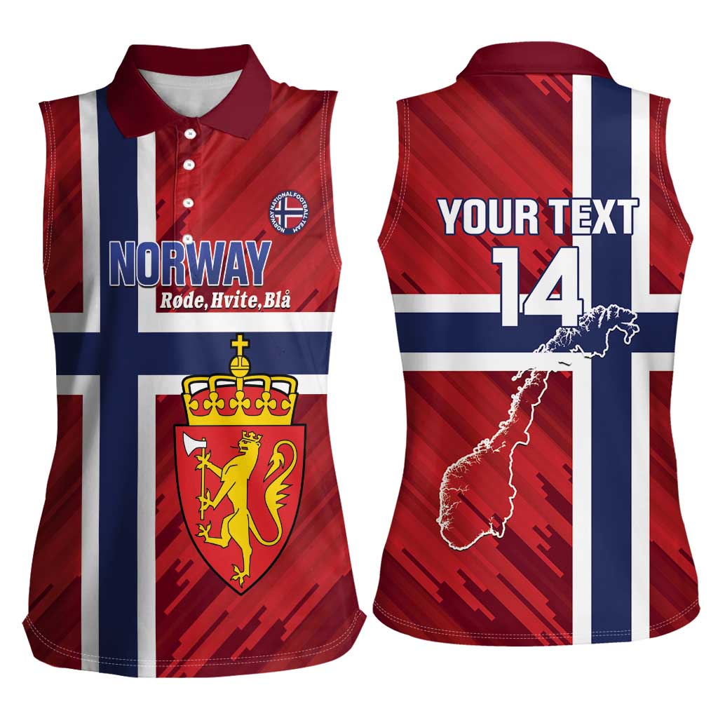 Custom Norway Football Women Sleeveless Polo Shirt Come On Kongeriket Norge