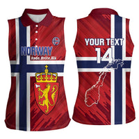 Custom Norway Football Women Sleeveless Polo Shirt Come On Kongeriket Norge