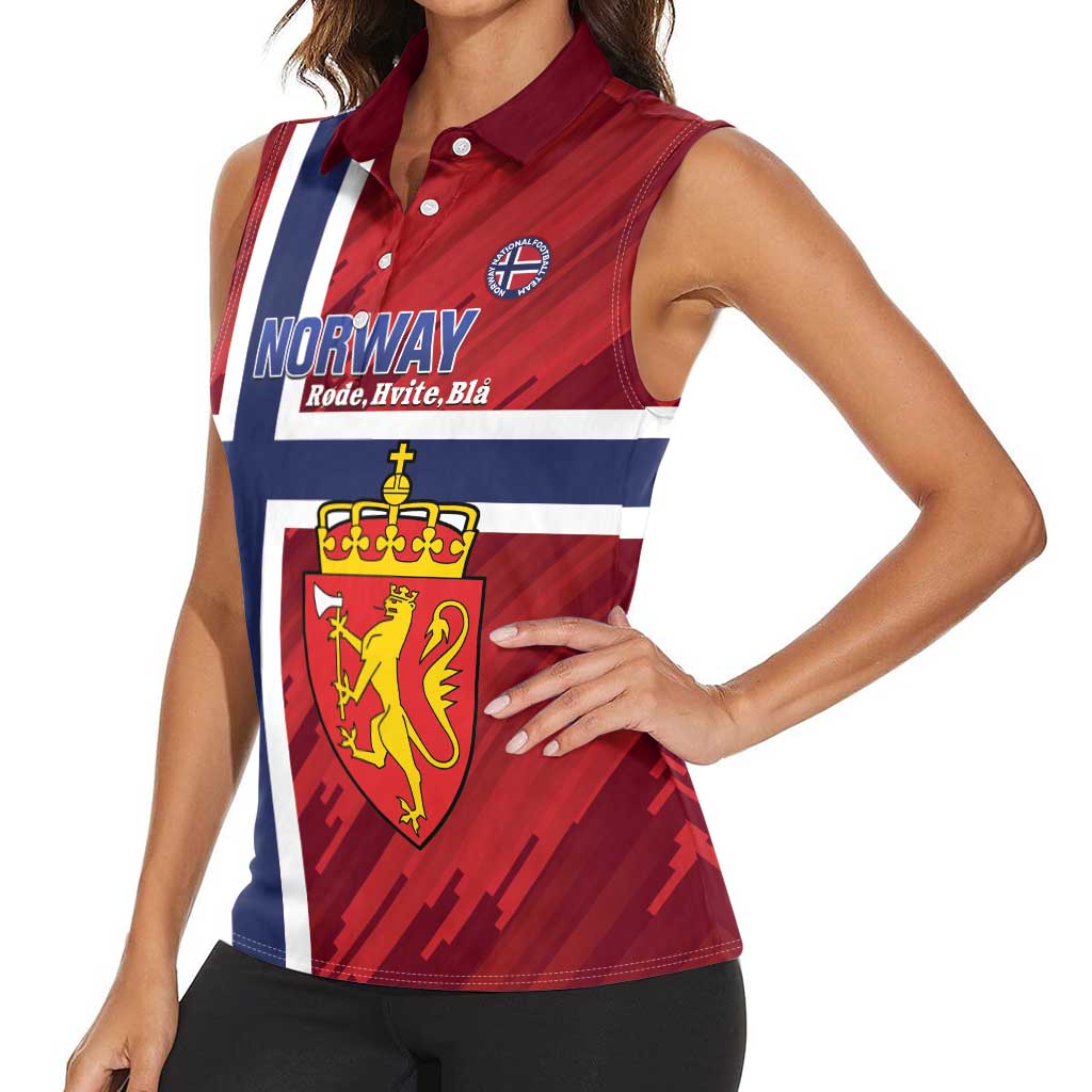 Custom Norway Football Women Sleeveless Polo Shirt Come On Kongeriket Norge