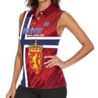 Custom Norway Football Women Sleeveless Polo Shirt Come On Kongeriket Norge