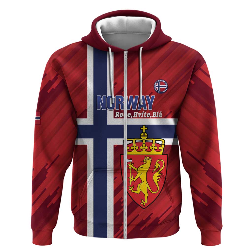 Custom Norway Football Zip Hoodie Come On Kongeriket Norge
