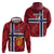 Custom Norway Football Zip Hoodie Come On Kongeriket Norge