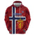Custom Norway Football Zip Hoodie Come On Kongeriket Norge