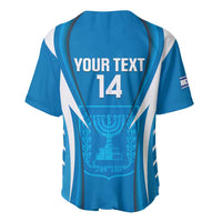Custom Israel Football Baseball Jersey Come On Sky Blue and Whites