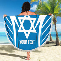 Custom Israel Football Beach Blanket Come On Sky Blue and Whites